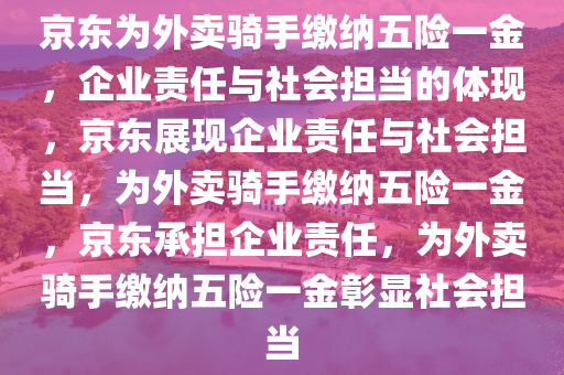 京东为外卖骑手缴纳五险一金，企业责任与社会担当的体现，京东展现企业责任与社会担当，为外卖骑手缴纳五险一金，京东承担企业责任，为外卖骑手缴纳五险一金彰显社会担当