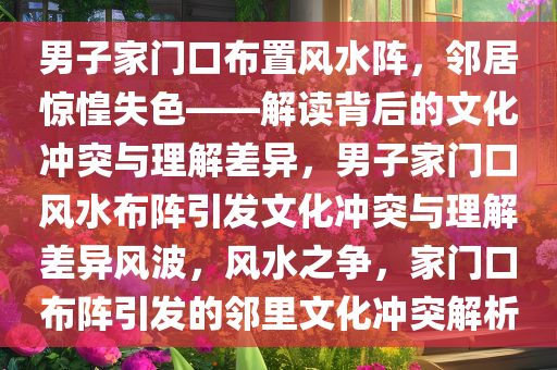 男子家门口布置风水阵，邻居惊惶失色——解读背后的文化冲突与理解差异，男子家门口风水布阵引发文化冲突与理解差异风波，风水之争，家门口布阵引发的邻里文化冲突解析