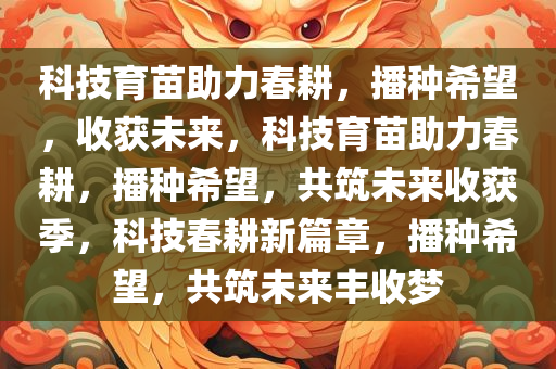 科技育苗助力春耕，播种希望，收获未来，科技育苗助力春耕，播种希望，共筑未来收获季，科技春耕新篇章，播种希望，共筑未来丰收梦