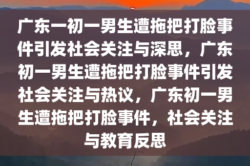 广东一初一男生遭拖把打脸事件引发社会关注与深思，广东初一男生遭拖把打脸事件引发社会关注与热议，广东初一男生遭拖把打脸事件，社会关注与教育反思