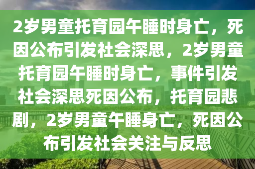 2岁男童托育园午睡时身亡，死因公布引发社会深思，2岁男童托育园午睡时身亡，事件引发社会深思死因公布，托育园悲剧，2岁男童午睡身亡，死因公布引发社会关注与反思