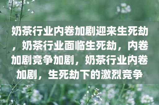 奶茶行业内卷加剧迎来生死劫，奶茶行业面临生死劫，内卷加剧竞争加剧，奶茶行业内卷加剧，生死劫下的激烈竞争