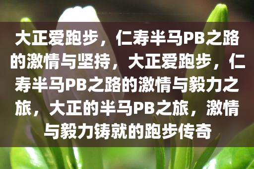 大正爱跑步，仁寿半马PB之路的激情与坚持，大正爱跑步，仁寿半马PB之路的激情与毅力之旅，大正的半马PB之旅，激情与毅力铸就的跑步传奇