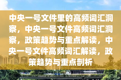 中央一号文件里的高频词汇洞察，中央一号文件高频词汇洞察，政策趋势与重点解读，中央一号文件高频词汇解读，政策趋势与重点剖析