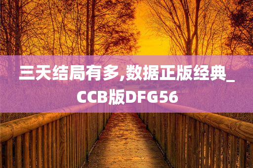 三天结局有多,数据正版经典_CCB版DFG56