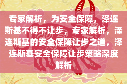 专家解析，为安全保障，泽连斯基不得不让步，专家解析，泽连斯基的安全保障让步之道，泽连斯基安全保障让步策略深度解析