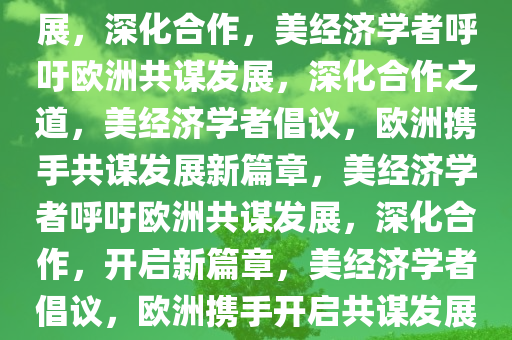 美经济学者喊话欧洲，共谋发展，深化合作，美经济学者呼吁欧洲共谋发展，深化合作之道，美经济学者倡议，欧洲携手共谋发展新篇章，美经济学者呼吁欧洲共谋发展，深化合作，开启新篇章，美经济学者倡议，欧洲携手开启共谋发展新篇章