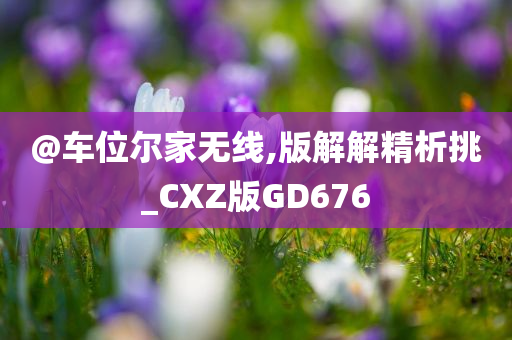 @车位尔家无线,版解解精析挑_CXZ版GD676