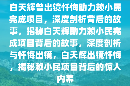 白天辉曾出镜忏悔助力赖小民完成项目，深度剖析背后的故事，揭秘白天辉助力赖小民完成项目背后的故事，深度剖析与忏悔出镜，白天辉出镜忏悔，揭秘赖小民项目背后的惊人内幕