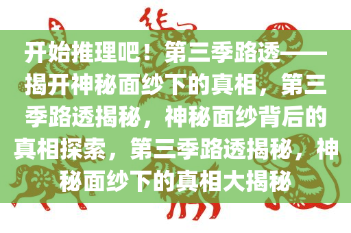 开始推理吧！第三季路透——揭开神秘面纱下的真相，第三季路透揭秘，神秘面纱背后的真相探索，第三季路透揭秘，神秘面纱下的真相大揭秘