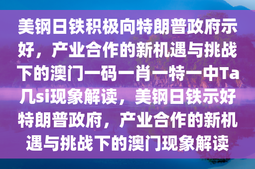 美钢日铁积极向特朗普政府示好，产业合作的新机遇与挑战下的澳门一码一肖一特一中Ta几si现象解读，美钢日铁示好特朗普政府，产业合作的新机遇与挑战下的澳门现象解读