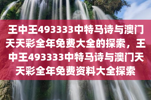 王中王493333中特马诗与澳门天天彩全年免费大全的探索，王中王493333中特马诗与澳门天天彩全年免费资料大全探索