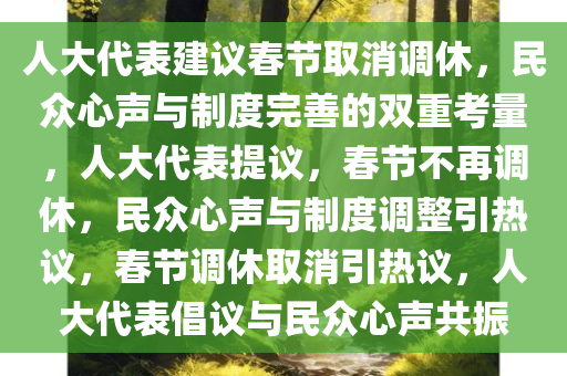 人大代表建议春节取消调休，民众心声与制度完善的双重考量，人大代表提议，春节不再调休，民众心声与制度调整引热议，春节调休取消引热议，人大代表倡议与民众心声共振