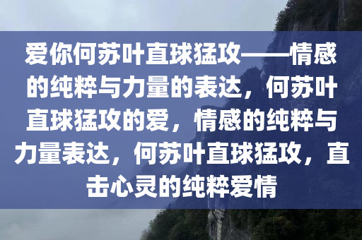 爱你何苏叶直球猛攻——情感的纯粹与力量的表达，何苏叶直球猛攻的爱，情感的纯粹与力量表达，何苏叶直球猛攻，直击心灵的纯粹爱情