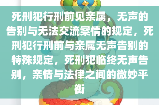 死刑犯行刑前见亲属，无声的告别与无法交流案情的规定，死刑犯行刑前与亲属无声告别的特殊规定，死刑犯临终无声告别，亲情与法律之间的微妙平衡