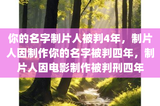 你的名字制片人被判4年，制片人因制作你的名字被判四年，制片人因电影制作被判刑四年