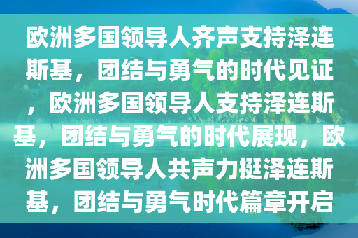 欧洲多国领导人齐声支持泽连斯基，团结与勇气的时代见证，欧洲多国领导人支持泽连斯基，团结与勇气的时代展现，欧洲多国领导人共声力挺泽连斯基，团结与勇气时代篇章开启