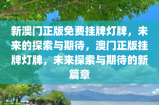 新澳门正版免费挂牌灯牌，未来的探索与期待，澳门正版挂牌灯牌，未来探索与期待的新篇章