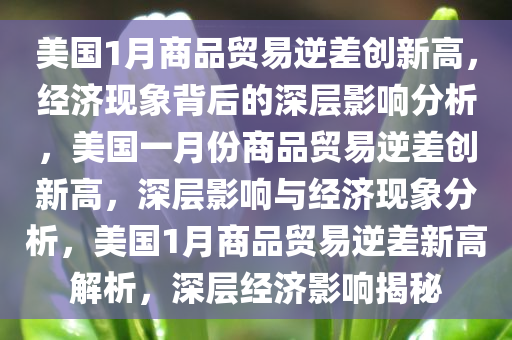 美国1月商品贸易逆差创新高，经济现象背后的深层影响分析，美国一月份商品贸易逆差创新高，深层影响与经济现象分析，美国1月商品贸易逆差新高解析，深层经济影响揭秘