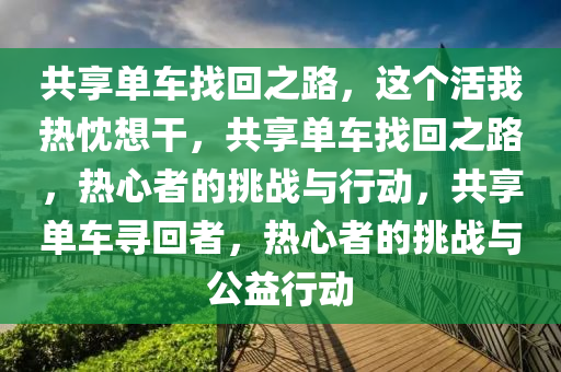 共享单车找回之路，这个活我热忱想干，共享单车找回之路，热心者的挑战与行动，共享单车寻回者，热心者的挑战与公益行动