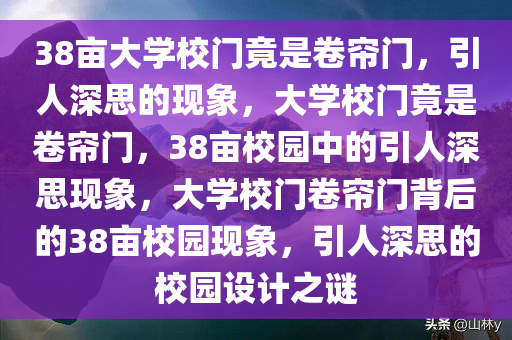 38亩大学校门竟是卷帘门，引人深思的现象，大学校门竟是卷帘门，38亩校园中的引人深思现象，大学校门卷帘门背后的38亩校园现象，引人深思的校园设计之谜