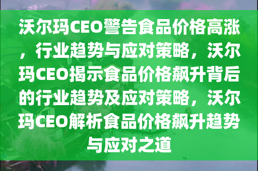 沃尔玛CEO警告食品价格高涨，行业趋势与应对策略，沃尔玛CEO揭示食品价格飙升背后的行业趋势及应对策略，沃尔玛CEO解析食品价格飙升趋势与应对之道