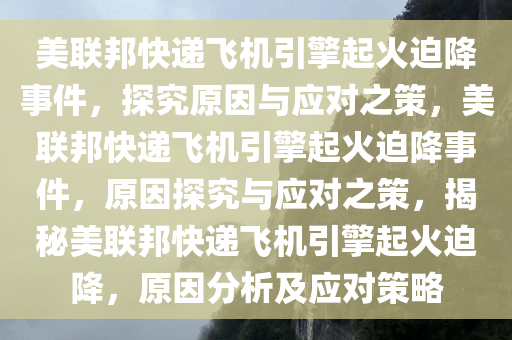 美联邦快递飞机引擎起火迫降事件，探究原因与应对之策，美联邦快递飞机引擎起火迫降事件，原因探究与应对之策，揭秘美联邦快递飞机引擎起火迫降，原因分析及应对策略