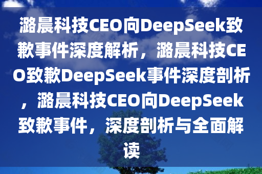 潞晨科技CEO向DeepSeek致歉事件深度解析，潞晨科技CEO致歉DeepSeek事件深度剖析，潞晨科技CEO向DeepSeek致歉事件，深度剖析与全面解读