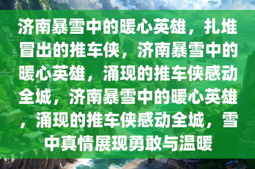 济南暴雪中的暖心英雄，扎堆冒出的推车侠，济南暴雪中的暖心英雄，涌现的推车侠感动全城，济南暴雪中的暖心英雄，涌现的推车侠感动全城，雪中真情展现勇敢与温暖