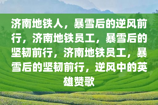 济南地铁人，暴雪后的逆风前行，济南地铁员工，暴雪后的坚韧前行，济南地铁员工，暴雪后的坚韧前行，逆风中的英雄赞歌