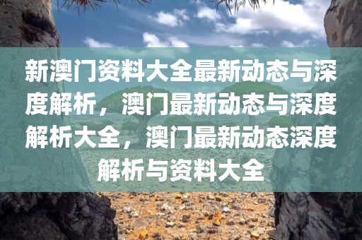 新澳门资料大全最新动态与深度解析，澳门最新动态与深度解析大全，澳门最新动态深度解析与资料大全