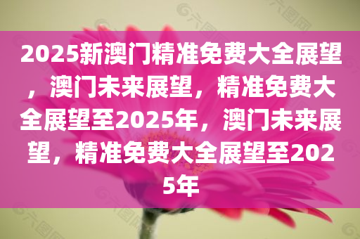 2025新澳门精准免费大全展望，澳门未来展望，精准免费大全展望至2025年，澳门未来展望，精准免费大全展望至2025年