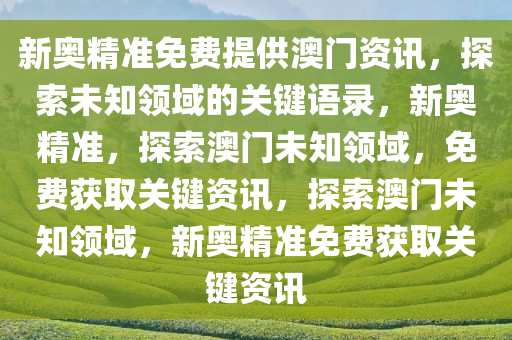 新奥精准免费提供澳门资讯，探索未知领域的关键语录，新奥精准，探索澳门未知领域，免费获取关键资讯，探索澳门未知领域，新奥精准免费获取关键资讯