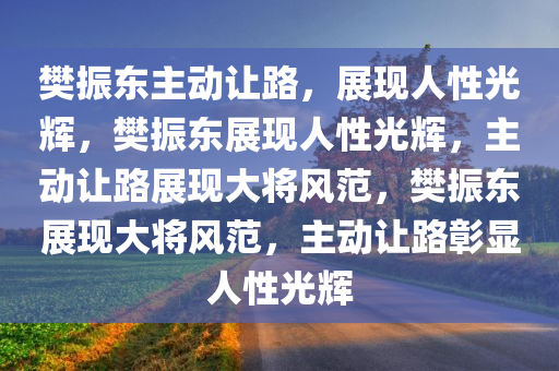 樊振东主动让路，展现人性光辉，樊振东展现人性光辉，主动让路展现大将风范，樊振东展现大将风范，主动让路彰显人性光辉