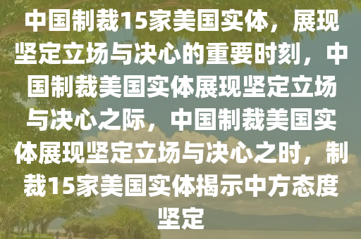 中国制裁15家美国实体，展现坚定立场与决心的重要时刻，中国制裁美国实体展现坚定立场与决心之际，中国制裁美国实体展现坚定立场与决心之时，制裁15家美国实体揭示中方态度坚定