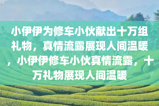 小伊伊为修车小伙献出十万组礼物，真情流露展现人间温暖，小伊伊修车小伙真情流露，十万礼物展现人间温暖