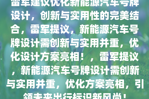 雷军建议优化新能源汽车号牌设计，创新与实用性的完美结合，雷军提议，新能源汽车号牌设计需创新与实用并重，优化设计方案亮相！，雷军提议，新能源汽车号牌设计需创新与实用并重，优化方案亮相，引领未来出行标识新风尚！