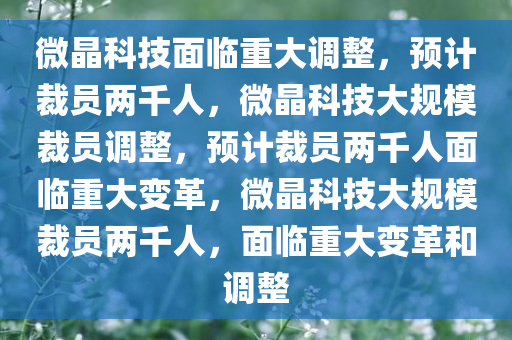 微晶科技面临重大调整，预计裁员两千人，微晶科技大规模裁员调整，预计裁员两千人面临重大变革，微晶科技大规模裁员两千人，面临重大变革和调整