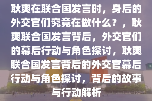 耿爽在联合国发言时，身后的外交官们究竟在做什么？，耿爽联合国发言背后，外交官们的幕后行动与角色探讨，耿爽联合国发言背后的外交官幕后行动与角色探讨，背后的故事与行动解析