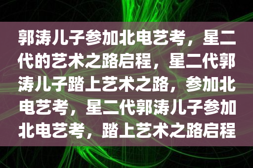 郭涛儿子参加北电艺考，星二代的艺术之路启程，星二代郭涛儿子踏上艺术之路，参加北电艺考，星二代郭涛儿子参加北电艺考，踏上艺术之路启程