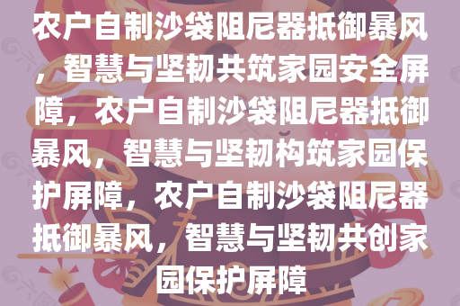 农户自制沙袋阻尼器抵御暴风，智慧与坚韧共筑家园安全屏障，农户自制沙袋阻尼器抵御暴风，智慧与坚韧构筑家园保护屏障，农户自制沙袋阻尼器抵御暴风，智慧与坚韧共创家园保护屏障