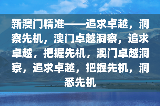 新澳门精准——追求卓越，洞察先机，澳门卓越洞察，追求卓越，把握先机，澳门卓越洞察，追求卓越，把握先机，洞悉先机