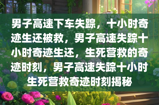 男子高速下车失踪，十小时奇迹生还被救，男子高速失踪十小时奇迹生还，生死营救的奇迹时刻，男子高速失踪十小时生死营救奇迹时刻揭秘