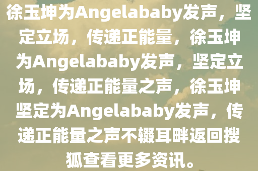 徐玉坤为Angelababy发声