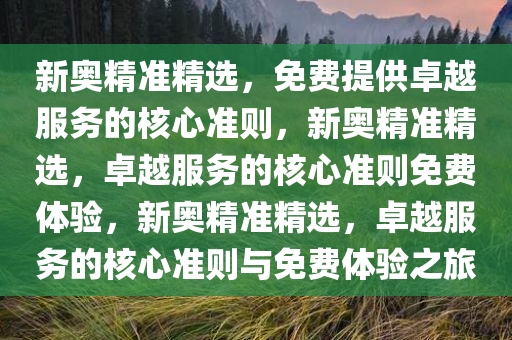 新奥精准精选，免费提供卓越服务的核心准则，新奥精准精选，卓越服务的核心准则免费体验，新奥精准精选，卓越服务的核心准则与免费体验之旅