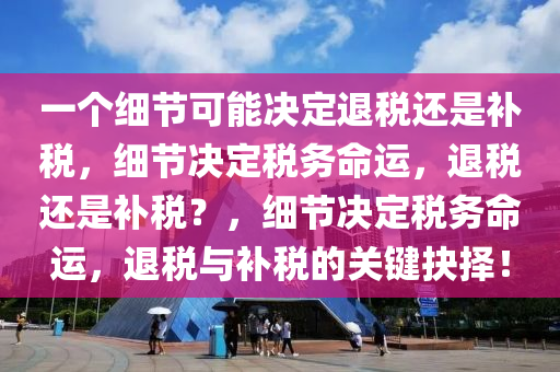 一个细节可能决定退税还是补税，细节决定税务命运，退税还是补税？，细节决定税务命运，退税与补税的关键抉择！