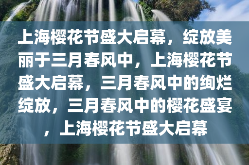 上海樱花节盛大启幕，绽放美丽于三月春风中，上海樱花节盛大启幕，三月春风中的绚烂绽放，三月春风中的樱花盛宴，上海樱花节盛大启幕