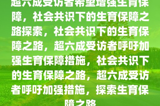 超六成受访者希望增强生育保障，社会共识下的生育保障之路探索，社会共识下的生育保障之路，超六成受访者呼吁加强生育保障措施，社会共识下的生育保障之路，超六成受访者呼吁加强措施，探索生育保障之路