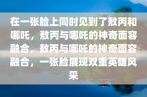 在一张脸上同时见到了敖丙和哪吒