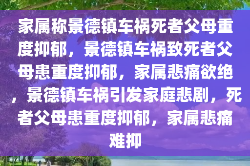 家属称景德镇车祸死者父母重度抑郁，景德镇车祸致死者父母患重度抑郁，家属悲痛欲绝，景德镇车祸引发家庭悲剧，死者父母患重度抑郁，家属悲痛难抑